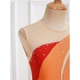 thumbnail image 5 of YEAHDOR Girls Gymnastics Leotard Ballet Dress Shiny Rhinestone Skating Dance Dress Chiffon Sleeveless Dancewear Orange 10, 5 of 7