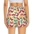 thumbnail image 4 of Xecao's Colorful Butterflies for a double-layer running short for women, perfect for gym, tennis, and more, featuring a convenient pocket., 4 of 9