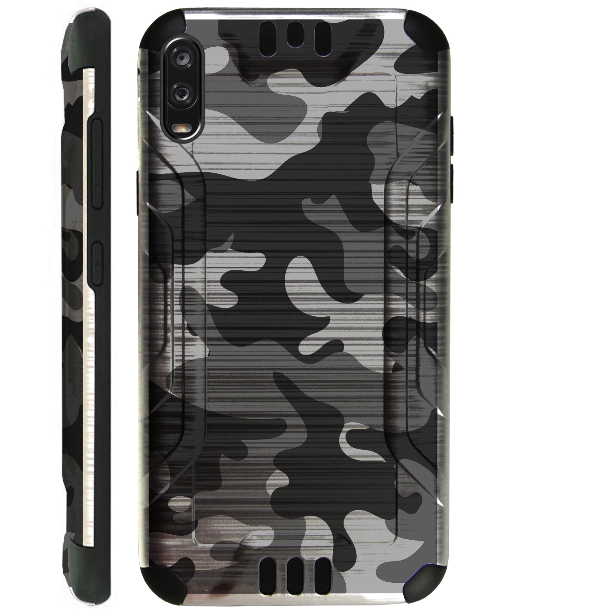 WORLD ACC Silver Guard Phone Case Compatible with TCL A2X Brushed Metal