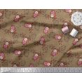 thumbnail image 2 of Soimoi Polyester Crepe Fabric Leaves & Rose Floral Print Sewing Fabric Yard 52 Inch Wide, 2 of 3