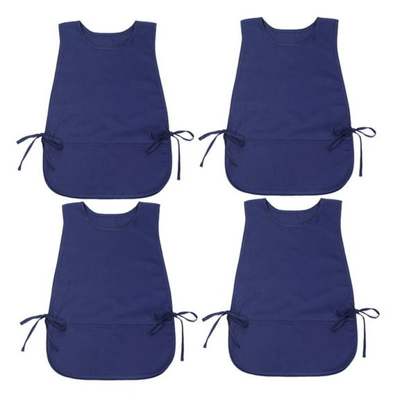4 Pack Cobbler Apron with 2 Pockets, Waterproof Art Smock for Women, Men, Cleaning, Painting, Housekeeping, Work Blue