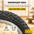 2-Pack 26x2.10 Inch Mountain Bike Tires and Inner Tubes Schrader Valve ...