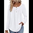 thumbnail image 2 of Camisas de Larga para Mujer, Conjuntos de Otoño, Cuello Redondo, Túnicas Casuales, Blusas de Moda, Ropa de Moda. XXL, 2 of 6