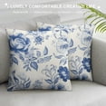 thumbnail image 3 of Wuche Blue Floral Pillow Covers Vintage Flower Blue White Decorative Throw Pillow Covers Chinoiserie Pillowcases  Square Cushion Covers For Couch Bed Sofa Chair Car Decor, 3 of 5