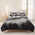 thumbnail image 3 of Twin Quilt Set 68''x86'', National Parks Lightweight Summer Bedspread Coverlet Set with 2 Pillow Shams, Canadian Smokey Mountain Cliff Idyllic Breathable All Season Quilt Bedding for Dorm/Bedroom, 3 of 9