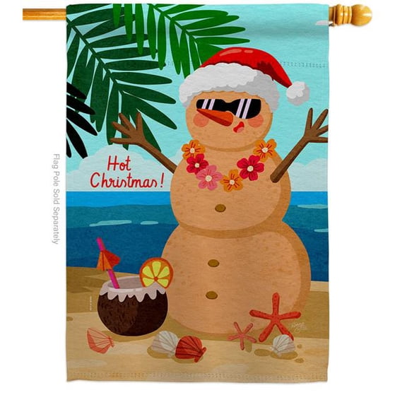 Breeze Decor H120058-BO Hot Christmas Summertime In July 28 x 40 in. Double-Sided Decorative Vertical House Flags for Decoration Banner Garden Yard Gift
