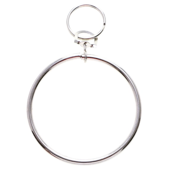 Oversized Loop Split-Ring-Keychain Silver-Tone
