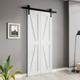 thumbnail image 2 of ANZZI Heavy Duty Sturdy Sliding Barn Door - 18x84'' White Bi-folding Double Wood Barn Doors - Solid Core MDF + PVC - Knockdown Design - Barn Door with Hardware Kit- Space-Saving Solution, 2 of 8
