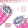 thumbnail image 5 of 40oz Classic Dot Aesthetic Design Stainless Steel Flip Straw Tumbler Spill Proof Travel Cup Double Wall Vacuum Insulated Coffee Mug with Top Handle, 5 of 6