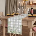 thumbnail image 2 of Table Runners 72 Inches Long Dress Scarves, Watercolor Floral Farmhouse Kitchen Table Runner, Coffee Tablerunners, Spring Flowers Leaves Plants Gray Plaid 18x72 Inch, 2 of 9