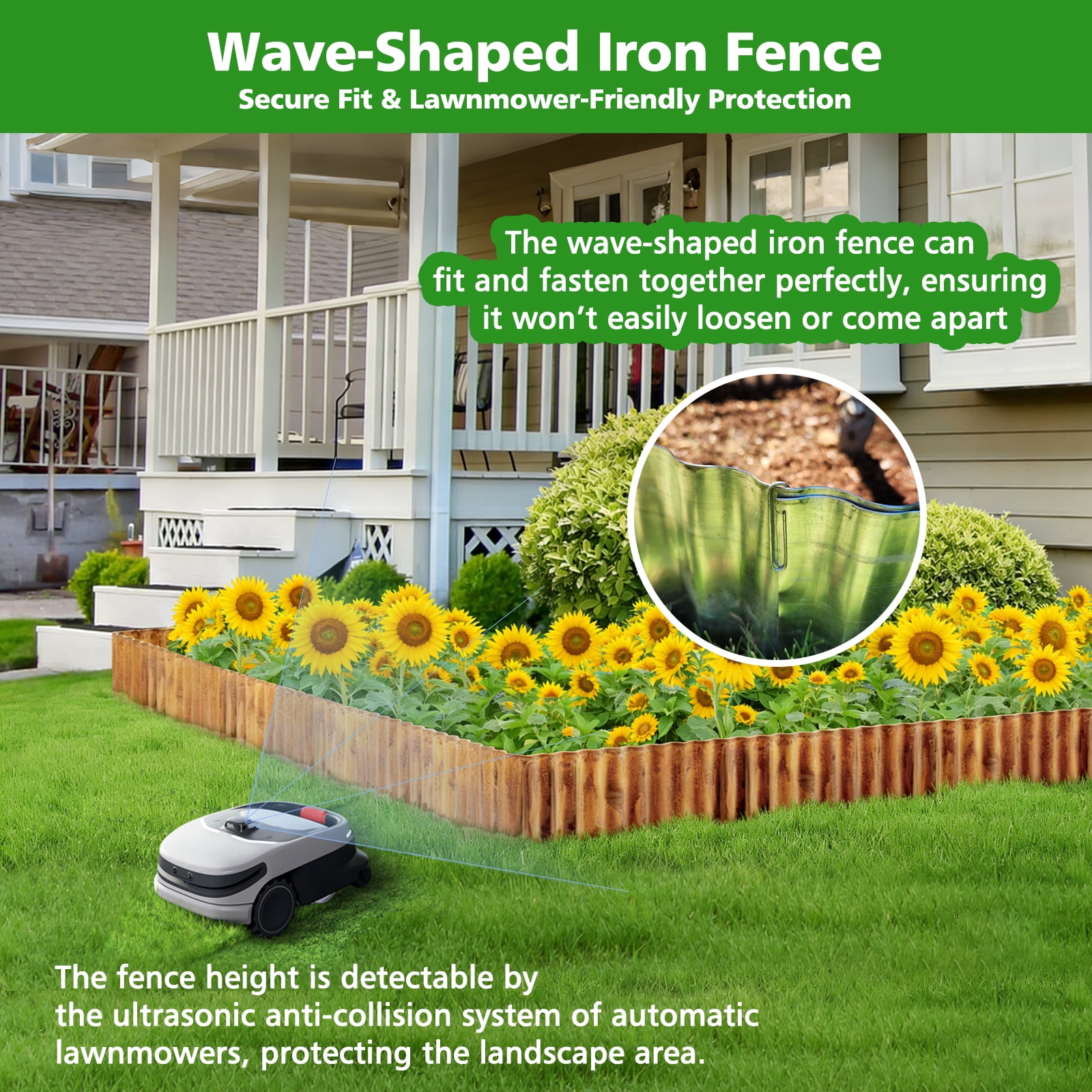 ROMUCHE Corrugated Garden Edging 12" x 50Ft, Flexible Metal Landscape Edging Border for DIY Flower Beds Lawn Yard Tree Surrounds Driveway
