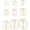 B: Gold Tone, variant on 9 Pairs Clip on Hoop Earrings Non Pierced Fake Spring Hoop Earrings for Women Men Silver Gold Tone