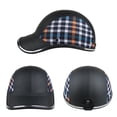 thumbnail image 4 of Toystoory Casco Vintage para motocicleta, gorras de béisbol a juego de colores, equipo de protección, sombrero de cuero de media cara, casco Ciclismo cuadros negros, 4 of 6