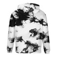 thumbnail image 4 of Tie-dye Hoodie Sweatshirt for Men Graphic Print Big Pocket Drawstring Hooded Pullover Top, Size S-4x, Long Sleeve (Small, Black), 4 of 4