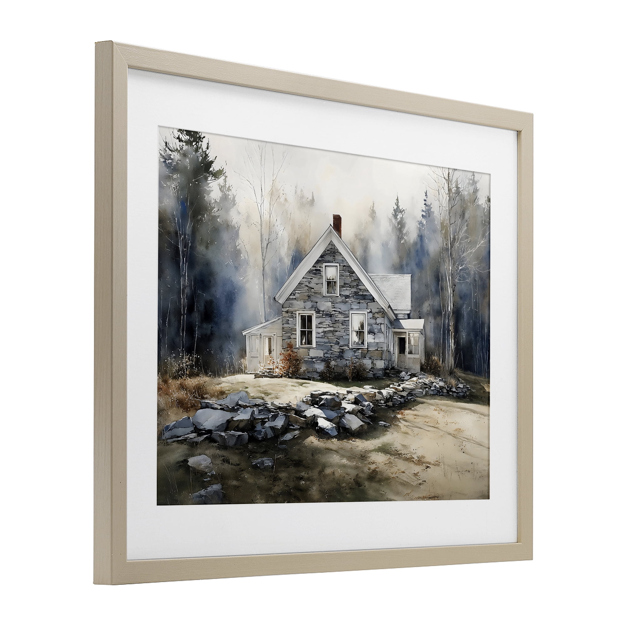 Stupell Industries Rustic Cottage Among the Trees Birch Framed Print Under Glass, design by Franklyn Gregory