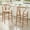 Walnut, variant on Farini Wishbone Counter Height Barstool, Fully Assembled Weave Bar Chair with Wooden Frame, for Kitchen Island, Dining Room, Bar, Single, Nature