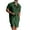 Green, variant on Akiihool Short Set for Men Casual Men's 2 Piece Linen Set Casual Band Collar Shirt and Shorts Beach Sets (Black,3XL)
