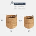 thumbnail image 3 of Best Choice Products 2-Piece Round Nesting Baskets W/Handles, Water Hyacinth Plant Holder & Storage Organizer - Natural, 3 of 9