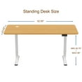 thumbnail image 2 of Electric Height‑Adjustable Standing Desk 63″ × 24″ - Dual Motor Sit‑Stand Desk with Memory Presets, Steel Frame & Brown Desktop for Home Office, Gaming & Study, 2 of 10