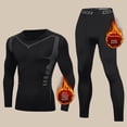 thumbnail image 4 of Traje de latón cálido para hombre, forro polar de invierno, capa base gruesa para correr, protección contra el frío, pantalones ajustados deportivos para otoño, 4 of 4