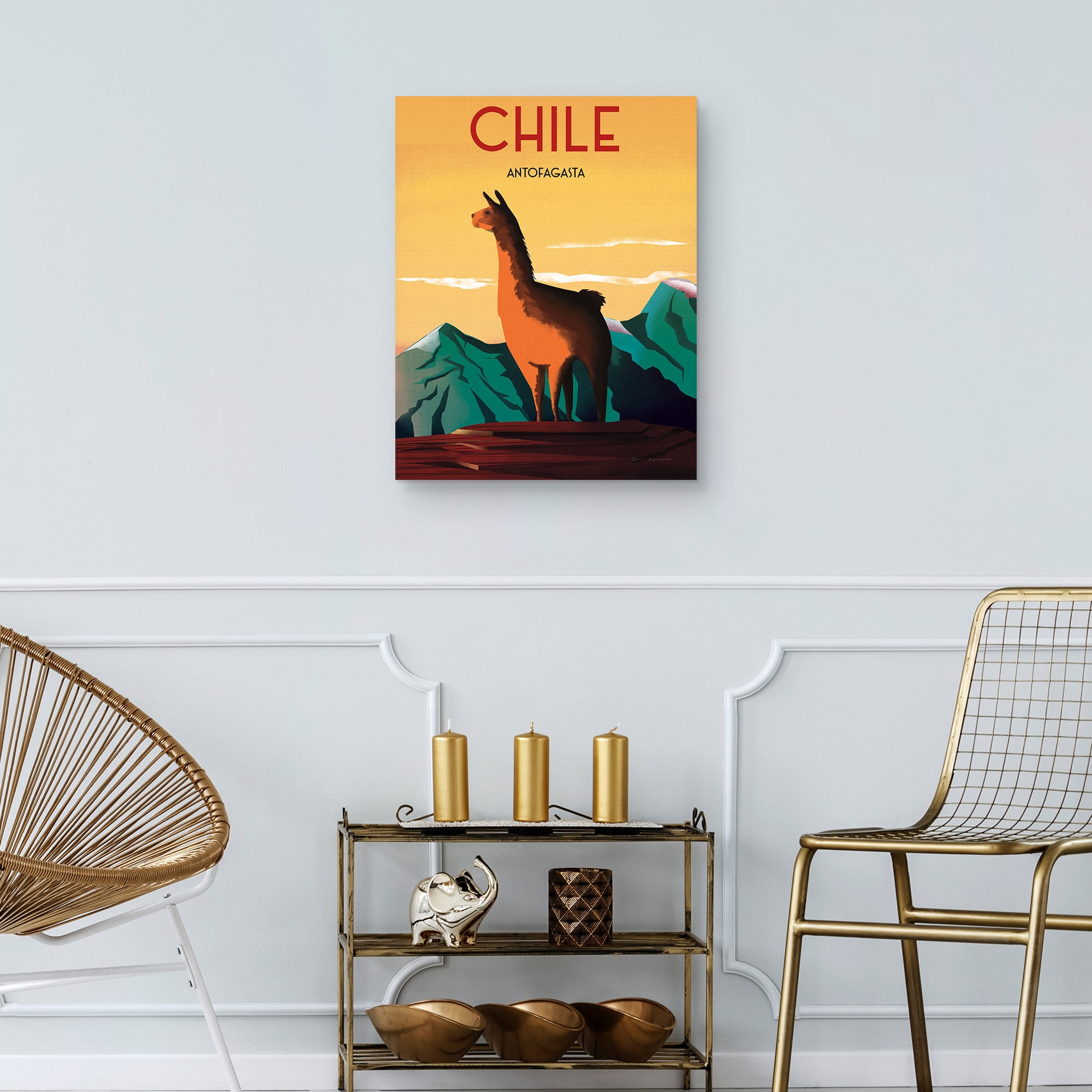 Masterpiece Art Gallery Chile Cities Canvas Art Print, 22" x 28", by Omar Escalante