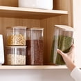 thumbnail image 4 of 750/1500ml Food Storage Jar Transparent Multifunctional Large Capacity Leakproof with Lid Moisture-proof Food Grade Grain Cereal Storage Container Fridge Organizer Kitchen Supplies, 4 of 12