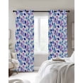thumbnail image 4 of Blue Purple Leaves Blackout Curtains for Bedroom Living Room Darkening Curtains 63 Inches Long Summer Botanical Pastoral Plants Window Curtain 2 Panels Set Window Treatment Grommet Drapes 52"x63", 4 of 9