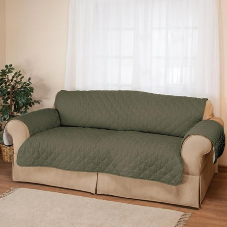 Fox Valley Traders Deluxe Microfiber Sofa Couch Cover By Oakridge Sage Green Water Resistant Polyester 39 X 68 Back 36 5