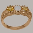 thumbnail image 2 of LBG British Made 9k Rose Gold Natural Opal & Citrine Womens Promise Ring - 33 size options - Size 10.75, 2 of 7
