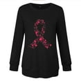 thumbnail image 5 of yoeyez Vintage Breast Cancer Shirts Women Long Sleeve Crewneck Sweatshirt Cancer Survivor Pink Ribbon Pullover Tops Cancer Fight Awareness Shirt Black,XXL, 5 of 5