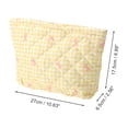 thumbnail image 2 of Unique Bargains 1 Pc Plaid Bow Makeup Bag for Versatile Use Yellow, 2 of 5