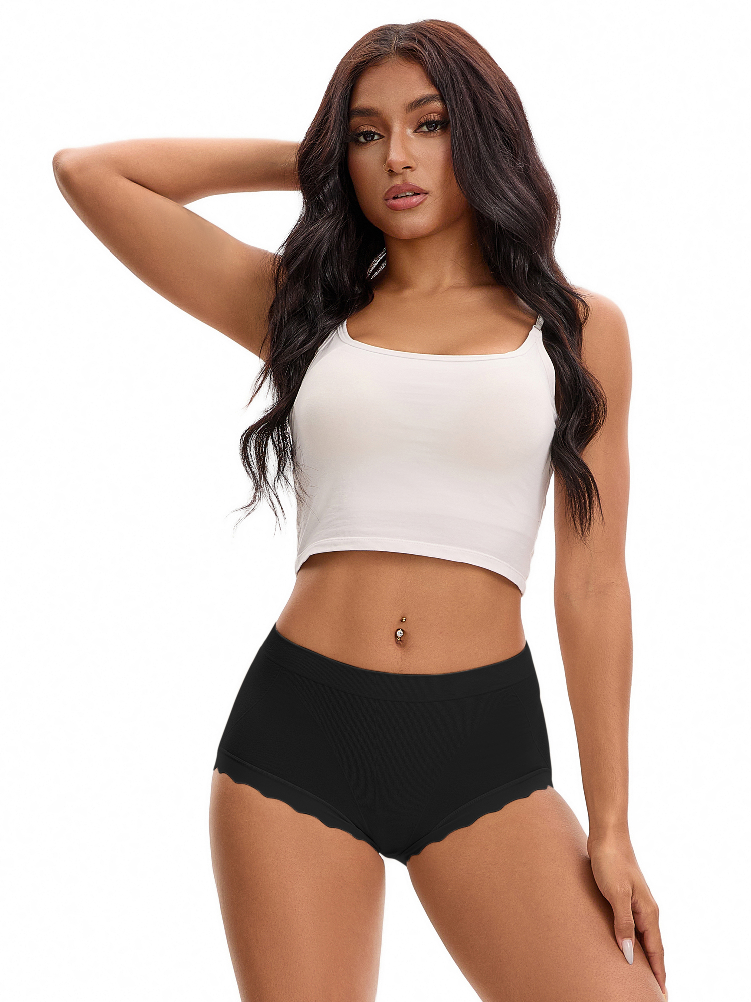 Unique Bargains High Waisted Tummy Control Briefs 2XL Black