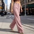 thumbnail image 6 of Guluxicc Dressy Pants for Women Pull On Button Front Straight Leg Golf Trousers Business Casual Pants for Everyday Fall Winter, 6 of 8
