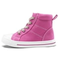 thumbnail image 3 of Kushyshoo Kids Canvas Sneakers Pink High-Top Children Walking Shoes 3M, 3 of 6