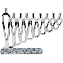 Zion Judaica Artistic Squiggles Menorah with Abstract Base Decorative Chanukah Candle Menorah Geomtric Hanukkah Candleholder fits Standard Hanukkah Candles