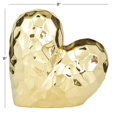 thumbnail image 4 of 8" x 8" Gold Porcelain Ceramic Dimensional Origami Inspired Angled Heart Sculpture with Faceted Exterior, by DecMode, 4 of 12