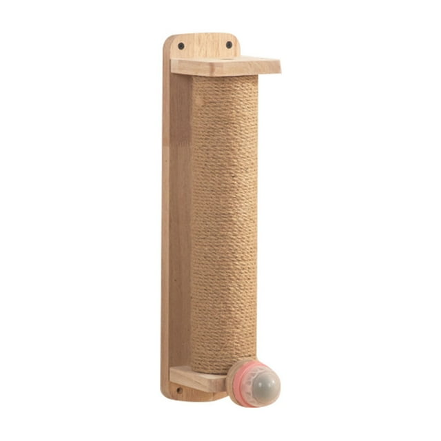 BotaniNest Wooden Cat Scratching Post Jute Wrapped Durable Cat Scratcher For Indoor Cats Nail Grinding