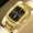 Gold, variant on Square Case Men's Fashion Trendy Watch with Dual Calendar Display & Waterproof Function