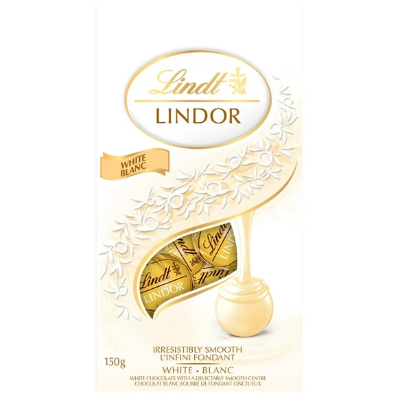 Lindt LINDOR White Chocolate Truffles, 150-Gram Bag, 150g Bag