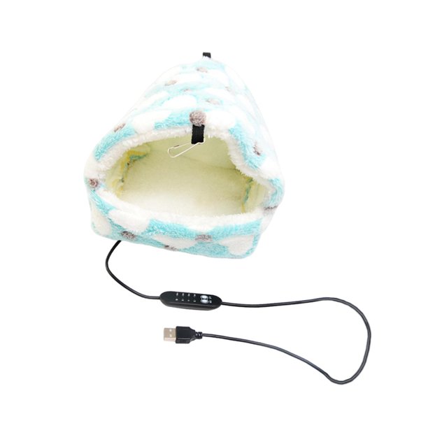 Hamaca para hámster, cálida y con alimentación USB, temperatura ajustable, nido colgante para Azul XL