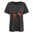 thumbnail image 4 of Blusa de manga corta con estampado de luna y sol de calavera con mangas caídas vintage para mujer Pompotops hfajkhk125479, 4 of 9