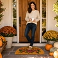 thumbnail image 6 of Orangide Fall Decor Pumpkin Doormat Natural Fiber Coir Mat with Floral Print, Absorbent Non-Slip Welcome Mat for Front Porch Entryway Indoor Outdoor, 6 of 7