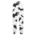 thumbnail image 4 of Halloween Pajama Pants for Women Loose Fit Wide Leg Trouser Pants Casual Elastic Waist Drawstring Palazzo Pants, 4 of 5