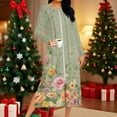 thumbnail image 4 of Fewfanhot Women's Long Flannel Robe Floral Printed Knee Length Zipper Bedroom Lounging Bathrobes Cozy Sleepwear Comfort Housecoat, 4 of 9