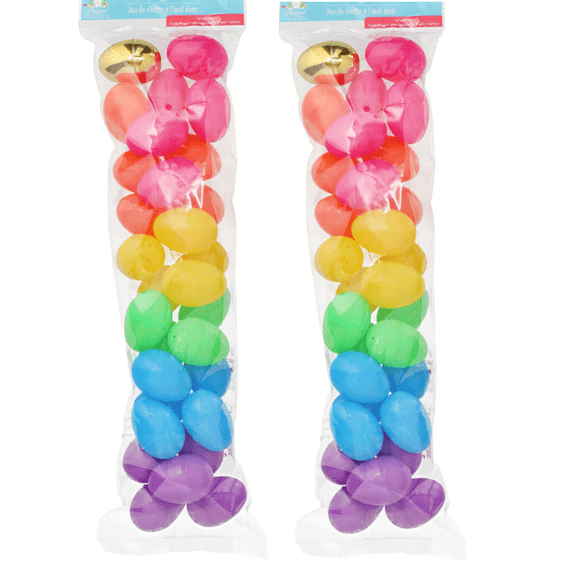 KDZO Colorful Fillable Easter Eggs 30 Ct with Special Golden Egg for Easter Hunts & Festive Decor Set of 2