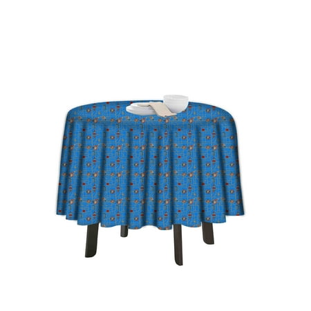 

eloria Geometric Printed Round Table Cloth Resistant Washable Decorative Table Cover for Dining Table