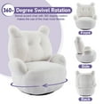 thumbnail image 4 of 360 Degree Swivel Barrel Chair, Teddy Short Plush Particle Velvet Armchair with Stable Metal Base, Cartoon Shaped Accent Chair for Living Room Bedroom Dorm, White, 4 of 7