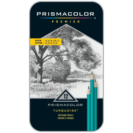 UPC: 0070735241924 | Prismacolor Turquoise Sketch Pencil Set  12 in a Tin Case
