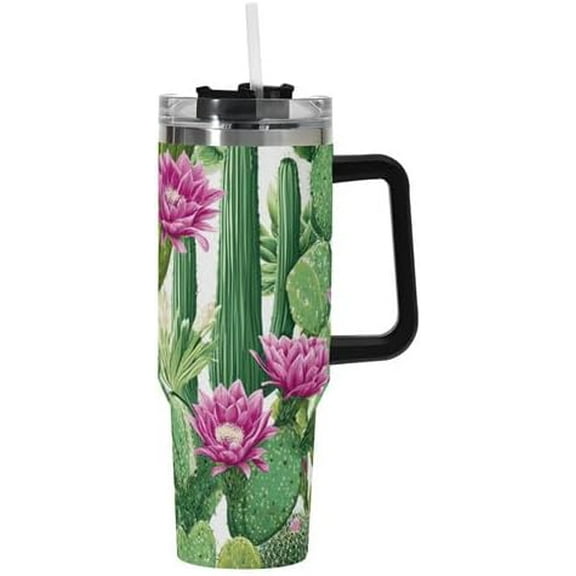 Halloween Ghost Tumbler with Handle Insulated Stainless Steel 40oz Tumbler Handle Lid Straw Halloween Mug for Hot Cold Drinks Gifts for Women Men