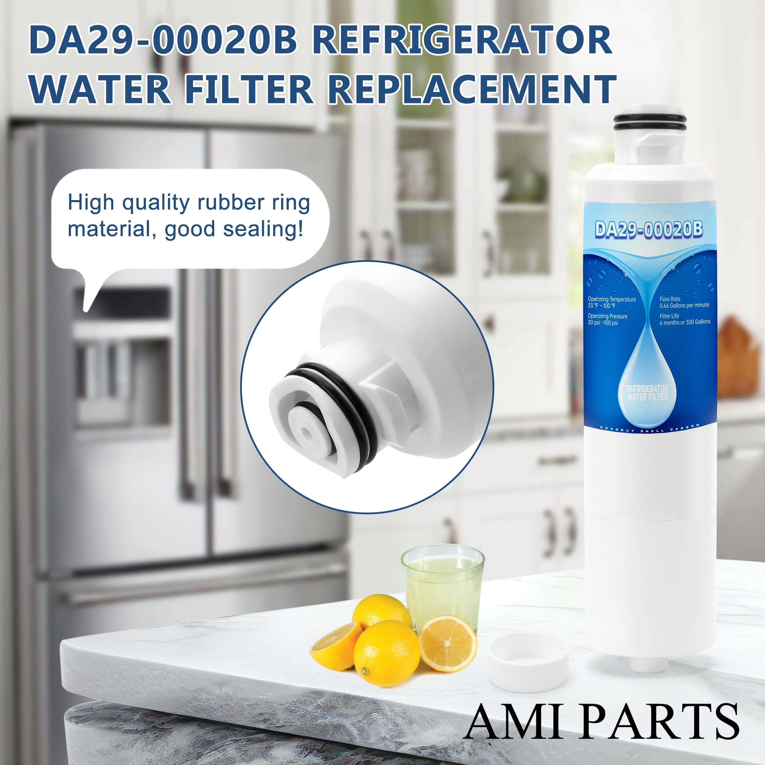 AMI PARTS DA29-00020B Refrigerator Water Filter Replacement for HAF-CIN/EXP, 46-9101, RF4267HARS